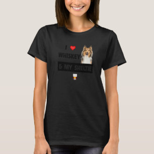 T-shirt J'Aime Whiskey Et Mon Sheltie Maman Papa Shetland