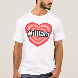 T-shirt J'aime William. Je t'aime William. Coeur