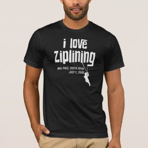 T-shirt J'aime Ziplining personnalisable