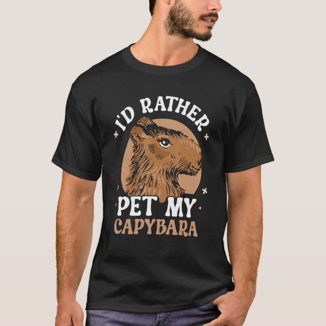 T-shirt J'aimerais mieux faire passer mon animal Capybara  (Devant)