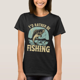 T-shirt J'aimerais mieux pêcher Hommes Femmes Enfants Pêch