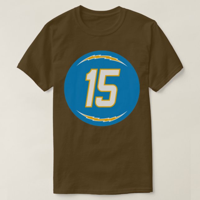 T-shirt Jalen Guyton Numéro 15 Jersey Los Angeles Chargers (Design devant)