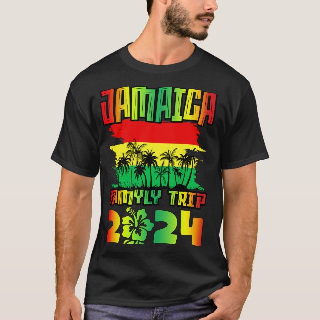 T-shirt Jamaica Family Trip 2024 Jamaican Caribbean Beach (Devant)