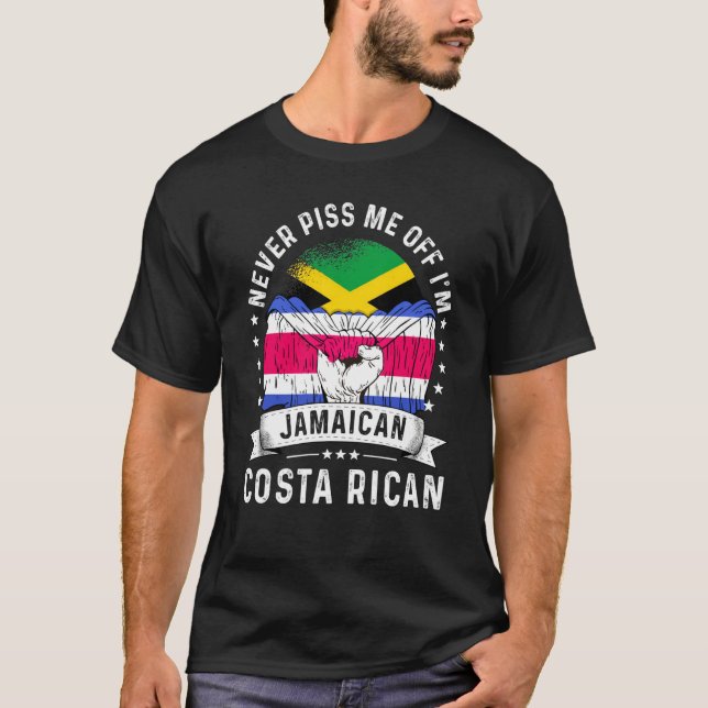 T-shirt Jamaica Flag Costa Rica Grown Humor Citizen Pride (Devant)