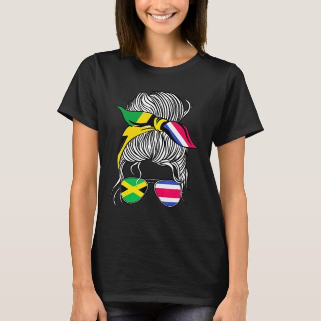 T-shirt Jamaica Flag Costa Rica Grown Women Girl Country (Devant)