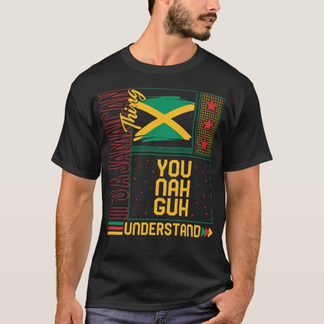 T-shirt Jamaica Shirt, C'est un drapeau jamaïcain (Devant)