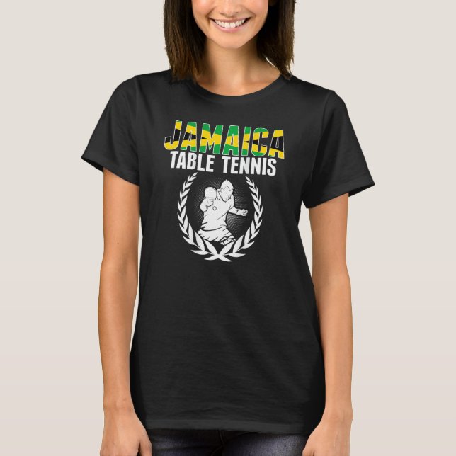 T-shirt Jamaica Table Tennis   Jamaican Ping Pong Supporte (Devant)