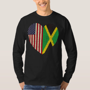 T-shirt Jamaïcain American Love Jamaïque Et Usa 1