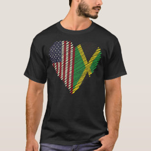 T-shirt Jamaïcain American Love Jamaïque Et Usa 4