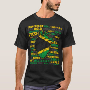 T-shirt Jamaïcain coeur fier Jamaïque Drapeau Héritage for