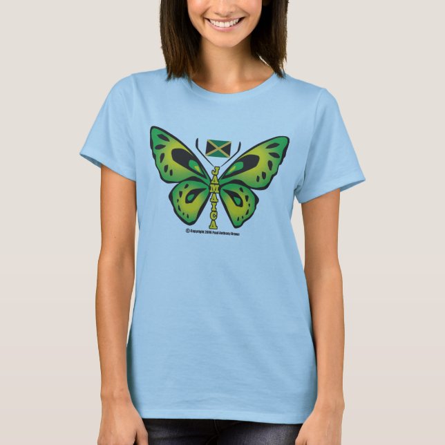 T-shirt jamaïcain de papillon (Devant)