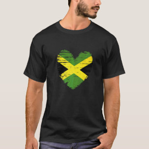 T-shirt Jamaïcaine Coeur Jamaican Flag Jamaican Pride