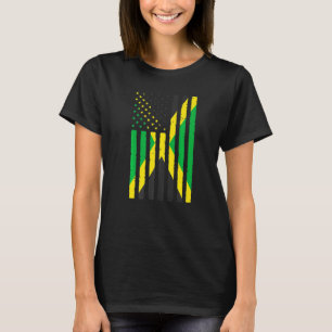 T-shirt Jamaïcaine Racines Usa Drapeau Héritage Demi Jamaï