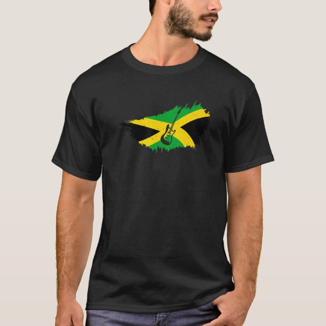 T-shirt Jamaïque Drapeau Jamaican Pride Reggae Musique Vin (Devant)