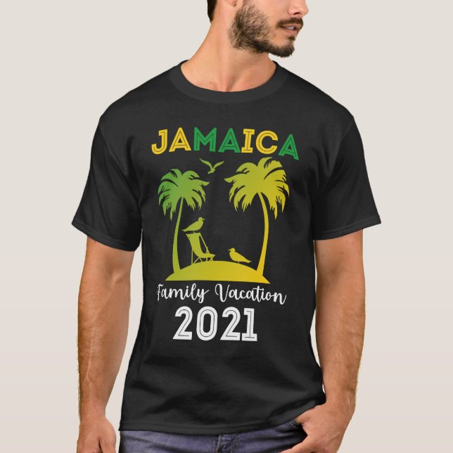 T-shirt Jamaïque Famille Vacation 2021, Été Disant (Devant)