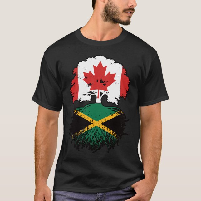 T-shirt Jamaïque Jamaïcaine Canadian Canada Tree Roots Dra (Devant)