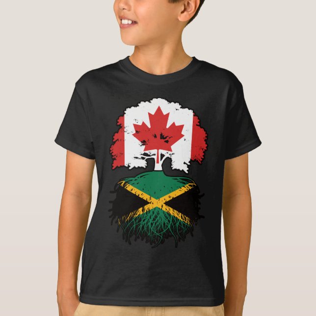 T-shirt Jamaïque Jamaïcaine Canadian Canada Tree Roots Dra (Devant)