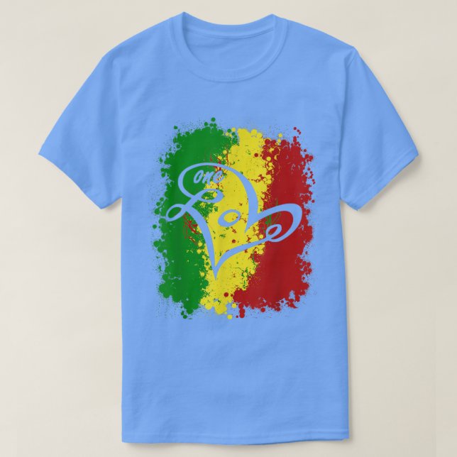 T-shirt Jamaïque One Love T Shirt Rasta Reggae Musique Car (Design devant)