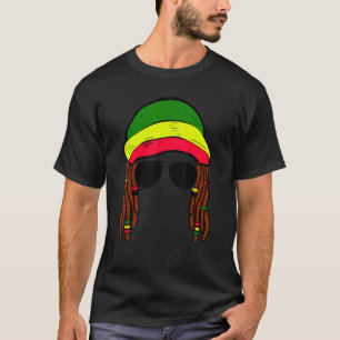 T-shirt Jamaïque Reggae Musique Jamaïcaine Rasta Lunettes 