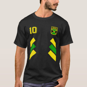T-shirt Jamaïque Soccer Jamaican Football Stripes 10 Jerse