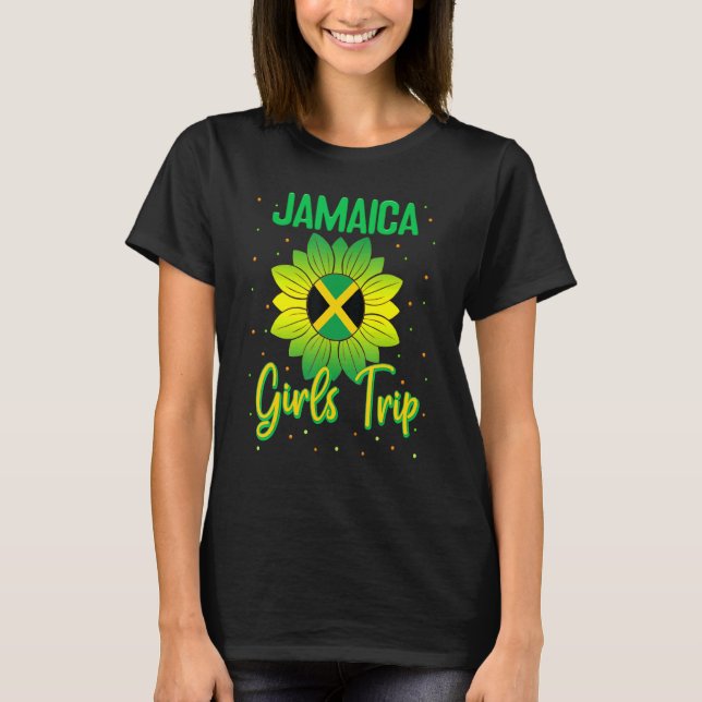 T-shirt Jamaïque Sunflower Flag Girls Trip Vacation Group  (Devant)