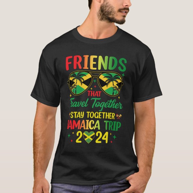 T-shirt Jamaïque Voyage 2024 Amis de vacances Voyage Jamaï (Devant)