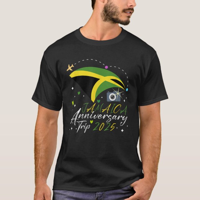 T-shirt Jamaïque Voyage Anniversaire 2025 Mariage Couples  (Devant)