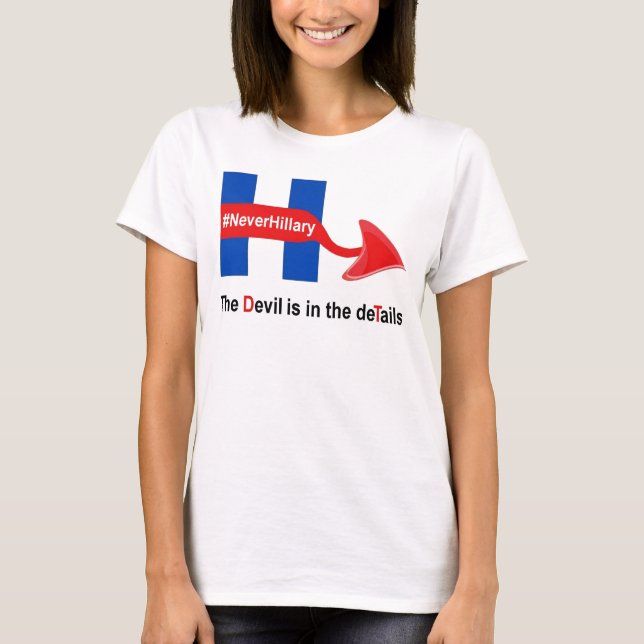 T-shirt Jamais Hillary Devil Détails (Devant)