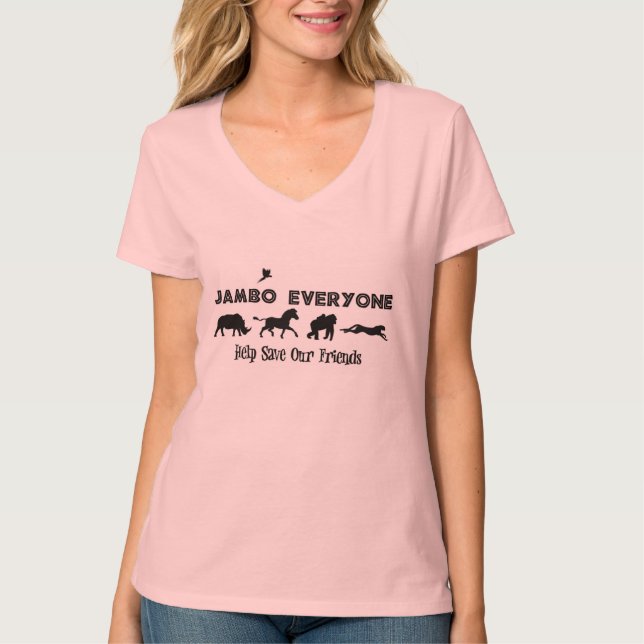 T-shirt Jambo chacun aide sauver les animaux mis en danger (Devant)