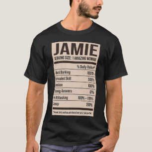 T-shirt Jamie Nutrition Facts Nom Pseudo Alias Titre Fr