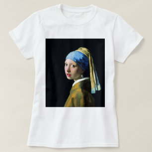 T-shirt Jan Vermeer Girl Avec Une Perle Élevant L'Art Baro
