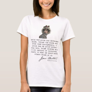 T-shirt Jane Austen vintage plaque de mode et devis de liv