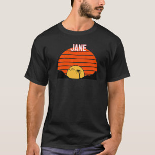 T-shirt Jane Palm Tree Sunset Retro Dunes Vintages de sabl