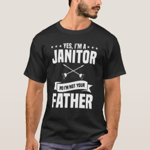 T-shirt Janitor Père Gardien Papa Nettoyant Gardien Graiss