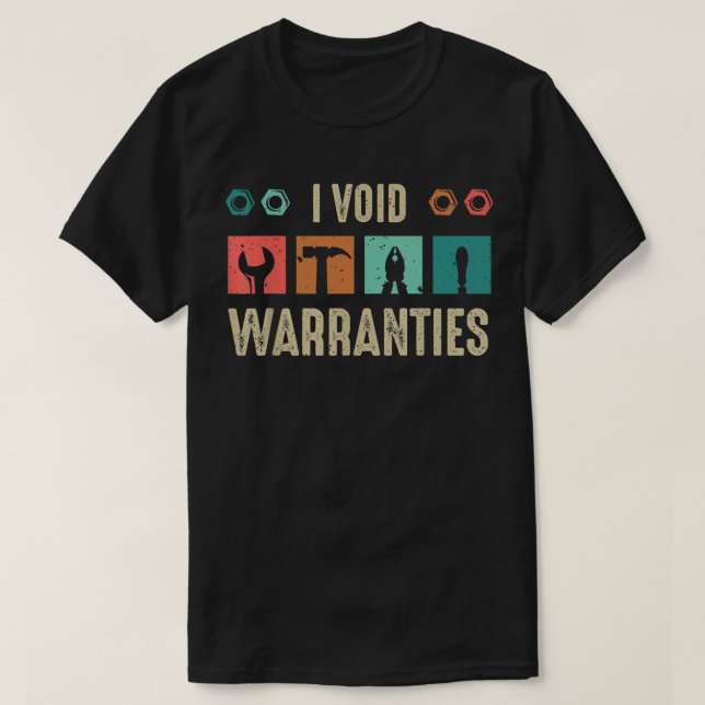 T-shirt J'annule les garanties Mécanique automobile (Design devant)