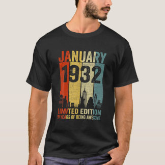 T-shirt Janvier 1932 Edition Limitée 90 Ans D'Être Awe
