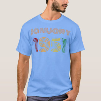 T-shirt Janvier 1951 Idée cadeau d'anniversaire