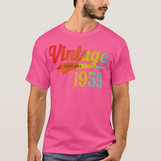 T-shirt Janvier 1959 Anniversaire Vintage Janvier 1959 Mag
