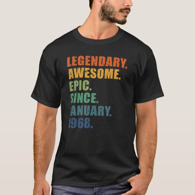 T-shirt Janvier 1968 55 Anniversaire des femmes 55e B (Devant)