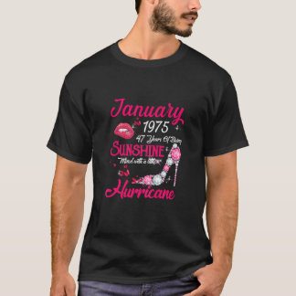 T-shirt Janvier 1975 47 Ans D'Être Sunshine 47E Naissance