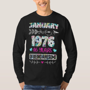 T-shirt Janvier 1976 46 Ans D'Être Une Femme Étonnante