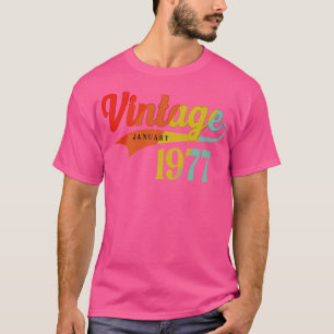 T-shirt Janvier 1977 Anniversaire Vintage Janvier 1977 Mag