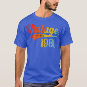 T-shirt Janvier 1981 Anniversaire Vintage Janvier 1981 Mag
