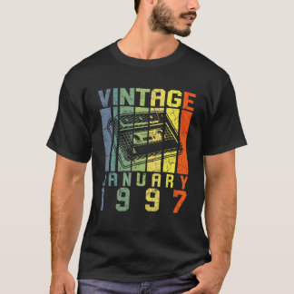 T-shirt Janvier 1997 Retro Vintage 25 Anniversaire 25 Anni
