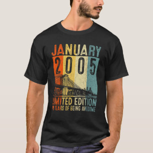 T-shirt Janvier 2005 18 Ans d'être Génial Rétro 18ème