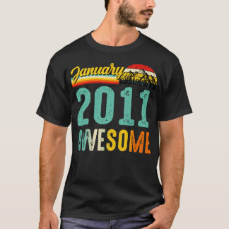 T-shirt Janvier 2011 Birthday Gift Shirt Vintage Janvier 2