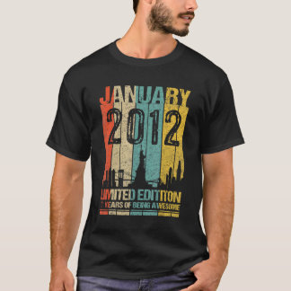 T-shirt Janvier 2012 11 Ans D'Être Awesom