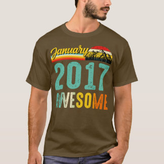 T-shirt Janvier 2017 Birthday Gift Shirt Vintage Janvier 2