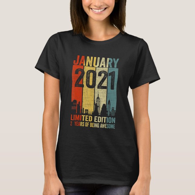 T-shirt Janvier 2021 2 Années D'Être Impressionnant (Devant)