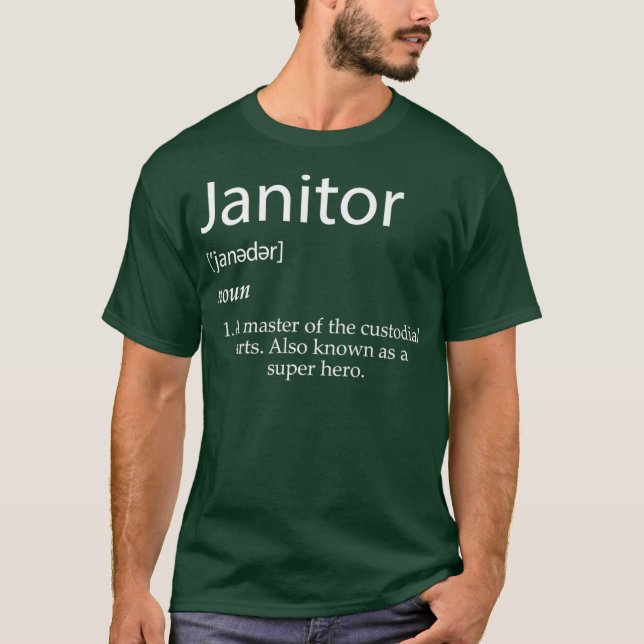 T-shirt Janvier Définition Meilleures fonctions de Janitor (Devant)